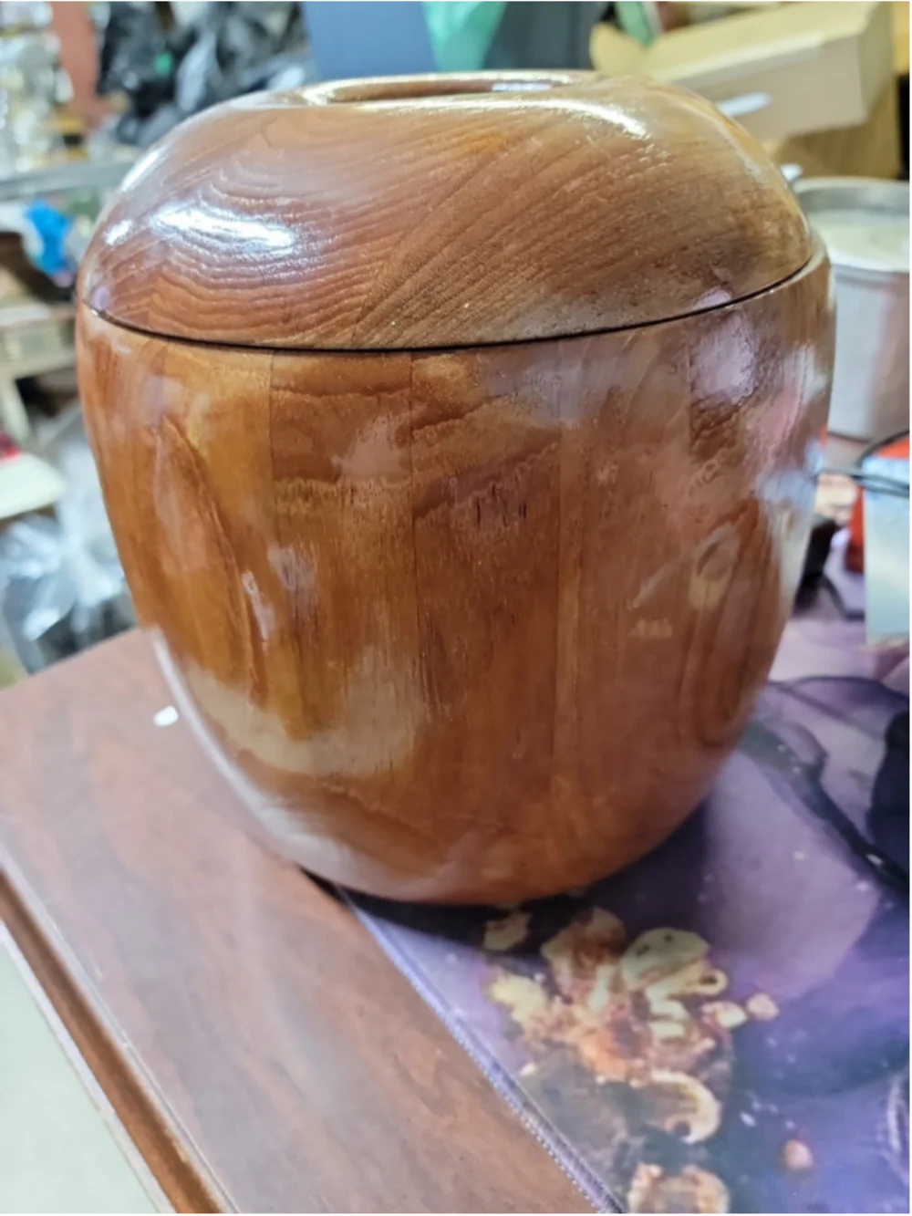 Dansk IHQ Quistgaard Teak Wood Rounded Ice Bucket Inset Lid Liner